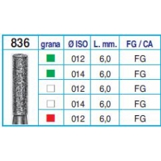 Frese Diamantate Ref.836 ISO 014 6,0mm FG Grana Media 5pz