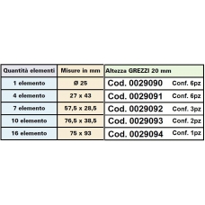 Grezzi In Zirconio 10 Elementi 76,5x38,5mm H 20mm 2pz